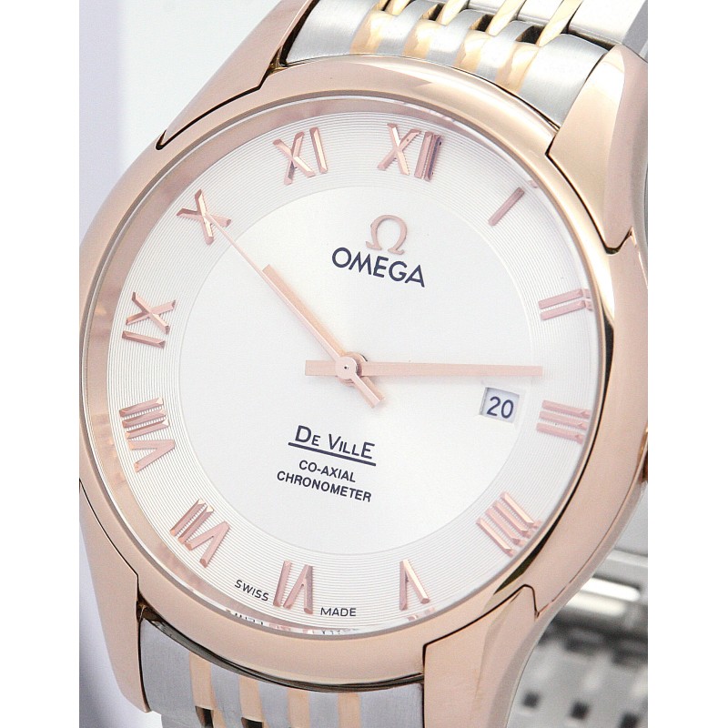 UK Rose Gold Steel Omega Replica De Ville Hour Vision-41 MM