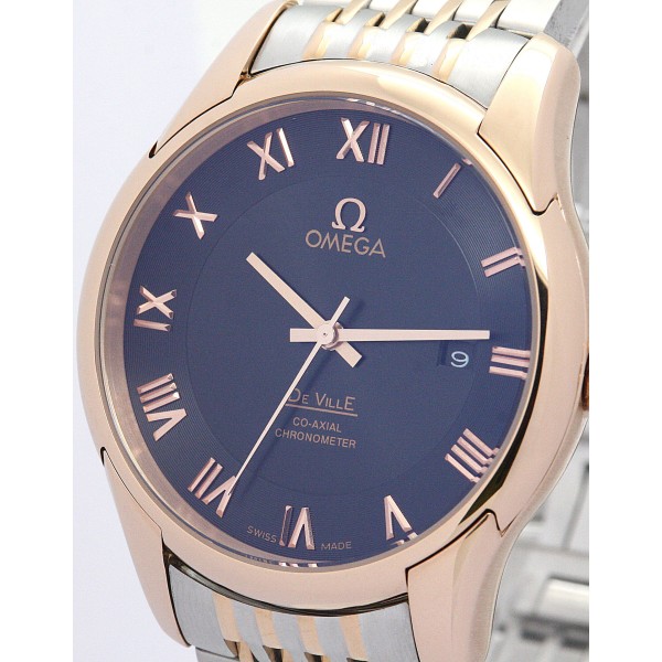 UK Rose Gold Steel Omega Replica De Ville Hour Vision-41 MM