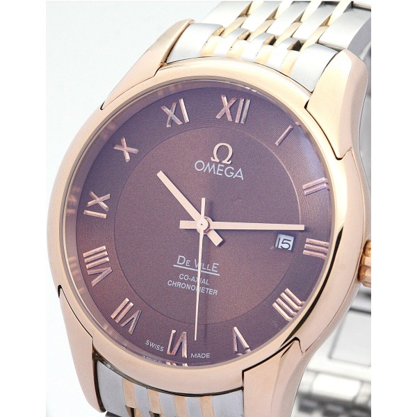 UK Rose Gold Steel Omega Replica De Ville Hour Vision-41 MM