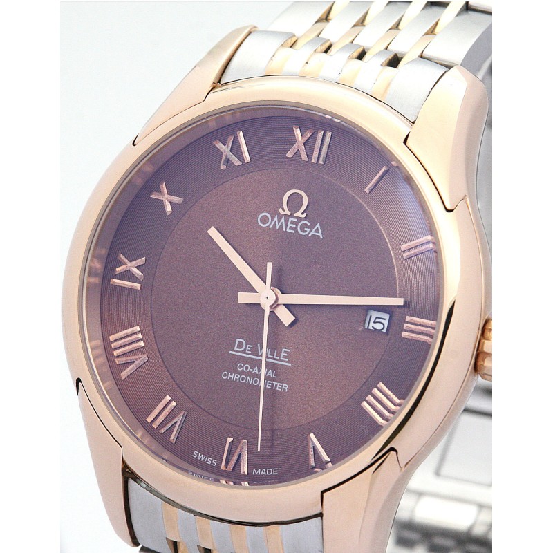 UK Rose Gold Steel Omega Replica De Ville Hour Vision-41 MM