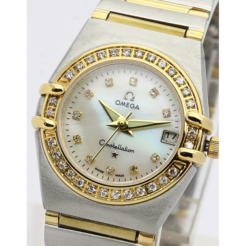 UK Steel & Yellow Gold set with Diamonds Omega Replica My Choice Mini 1365.75.00-22.5 MM